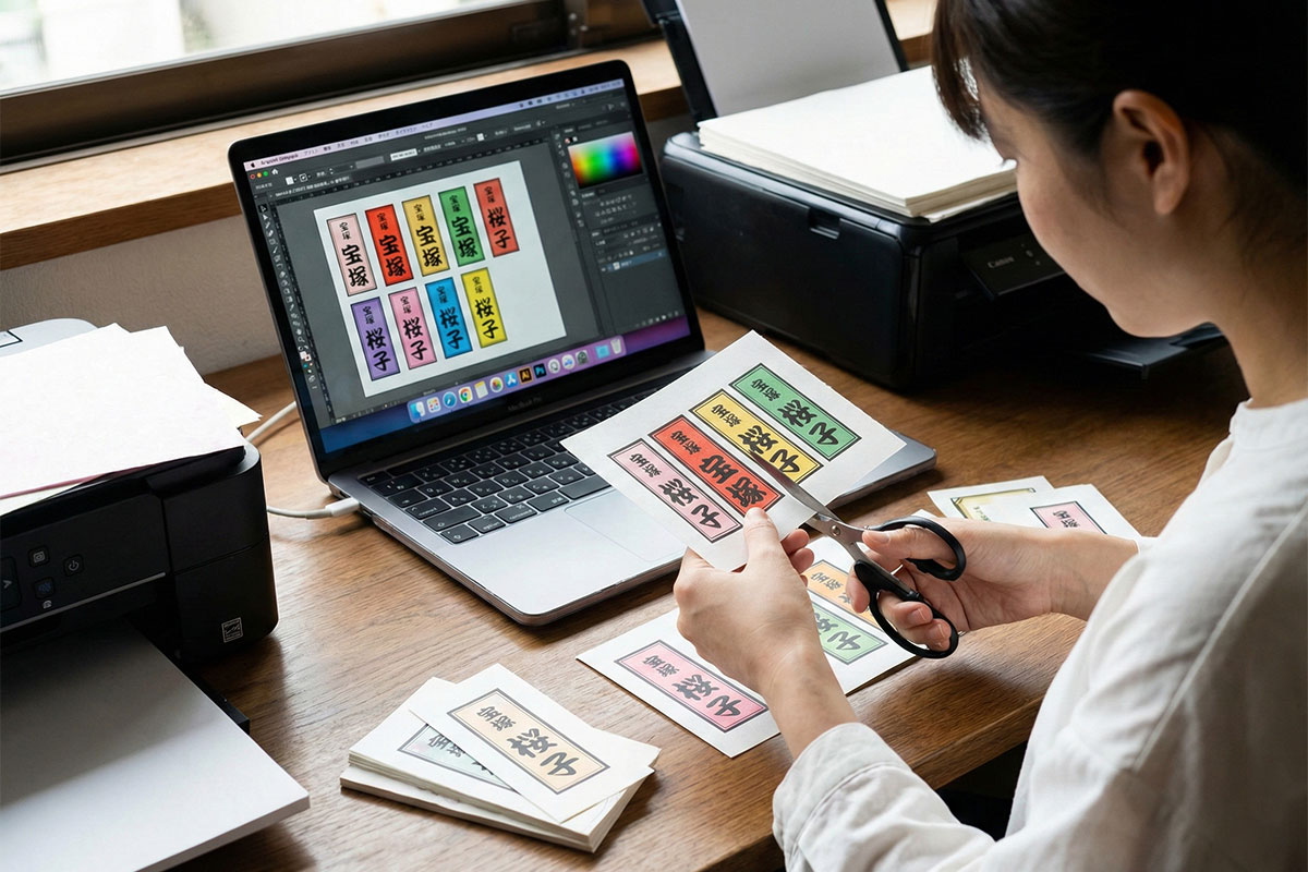 デザインに自信がなくても大丈夫｜宝塚歌劇団ファンの千社札づくり