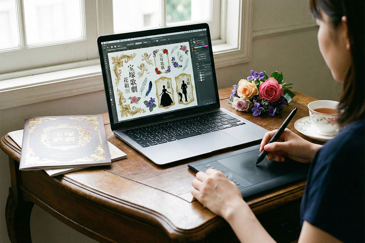 デザインに自信がなくても大丈夫｜宝塚歌劇団ファンの千社札づくり